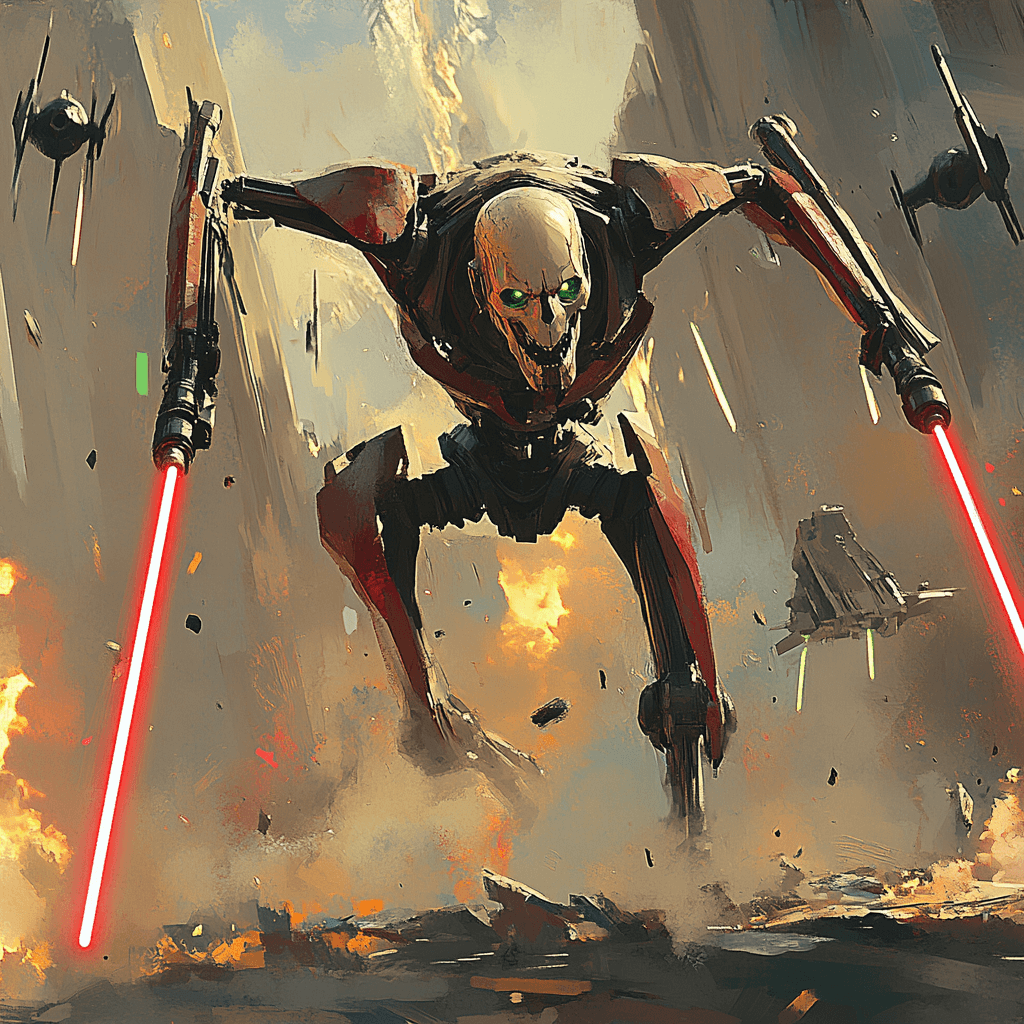 Jedi Padawan Lightsaber vs General Grievous: What If?, image size:1024x1024