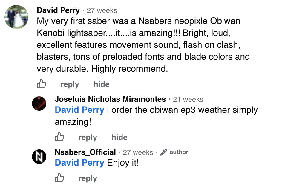 Facebook-Kommentar von David Perry mit NSABERS-Antwort
