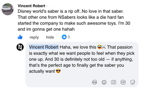 Facebook-Kommentar von Vincent Robert mit NSABERS-Antwort